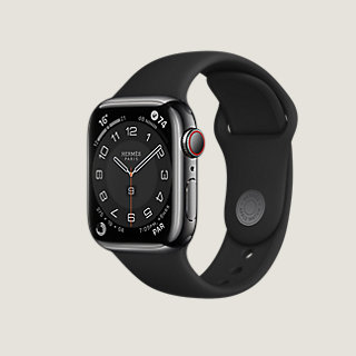 Space Black Series 8 case & Band Apple Watch Hermes Single Tour 41 mm